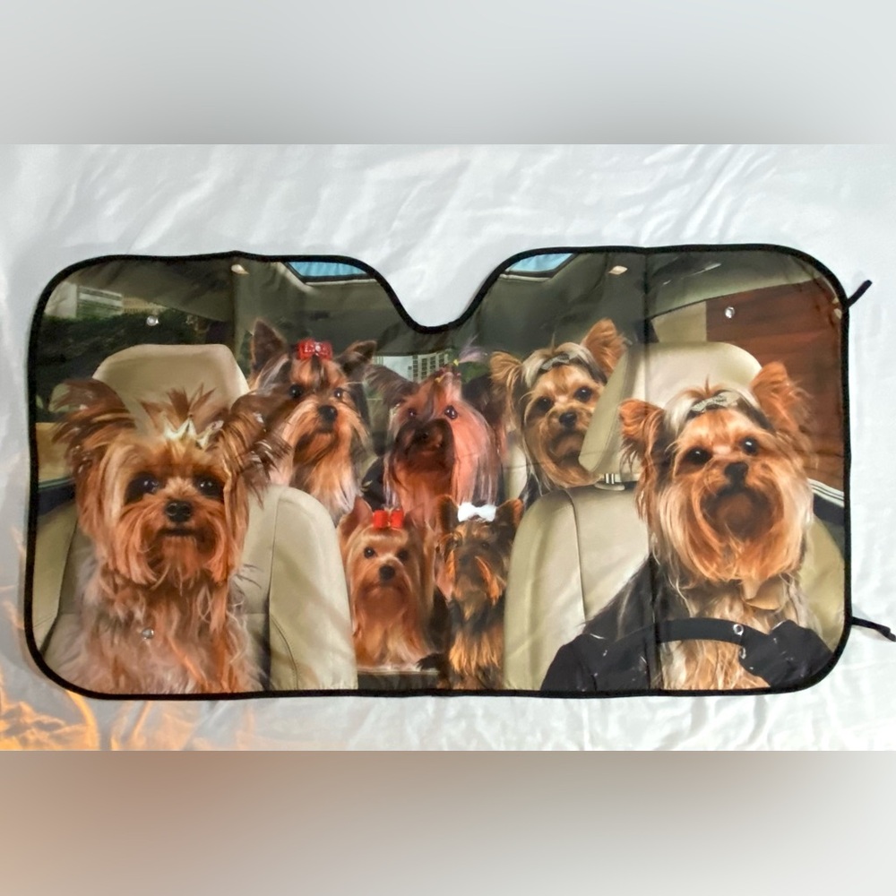 Yorkie Convention Windshield Sunshade Brings Cuteness to Your Car NWOT